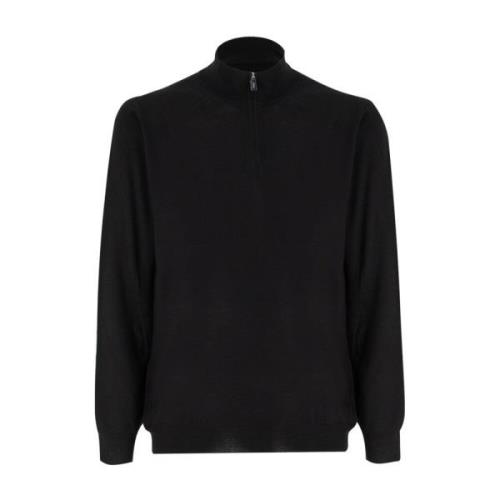 Fedeli Elegant Half-Zip Jumper Black, Herr