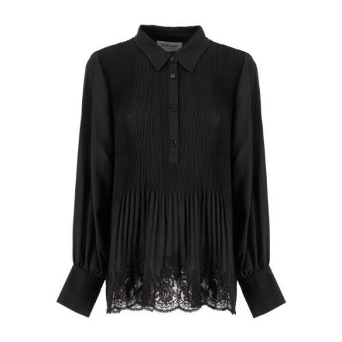 Ermanno Scervino Lyxig blus med genomskinliga detaljer Black, Dam