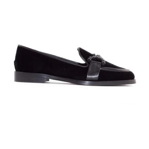 Roberto Festa Svart Sammet Ädelsten Loafer Skor Black, Dam