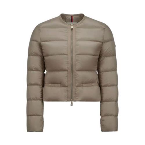 Moncler Laurine Jacka - Beige Dun Kort Beige, Dam