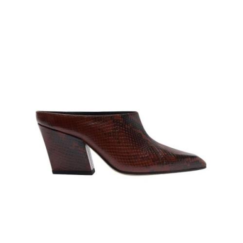 Scarosso Brun Orm Skinn Blockklack Sabot Brown, Dam