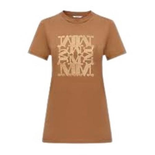 Max Mara Avslappnad Bomull T-shirt Brown, Dam