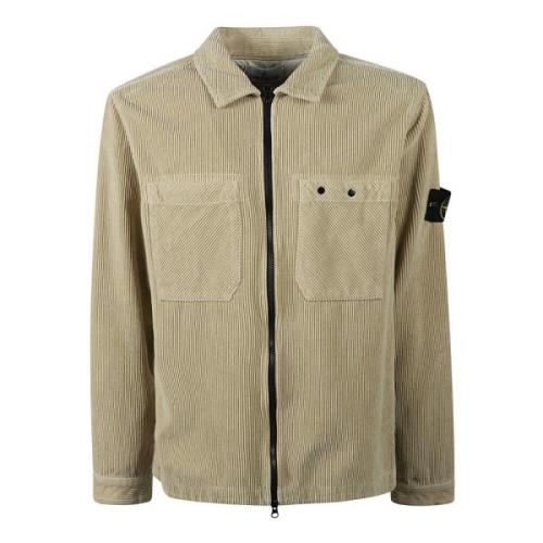 Stone Island Stilren Overshirt Jacka Beige, Herr