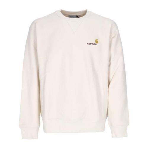 Carhartt Wip Script Sweat Crewneck Sweatshirt Soft Fit Beige, Herr