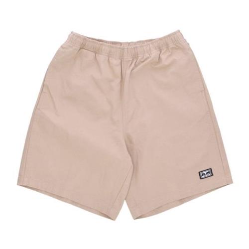 Obey Avslappnade Twill Shorts i Irländsk Kräm Beige, Herr