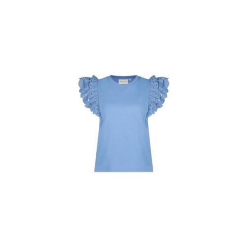 Fabienne Chapot Fjäril Ärm Bomull T-shirt Blue, Dam