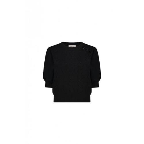 Fabienne Chapot Svart Pullover med Hjärtbroderi Black, Dam