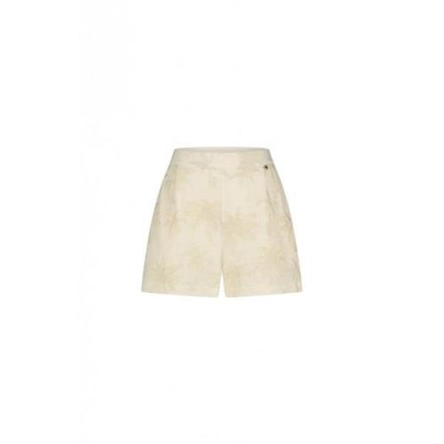 Fabienne Chapot Tropisk Palmträ Broderade Shorts Beige, Dam