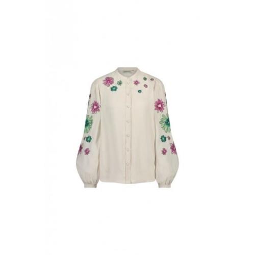 Fabienne Chapot Blommig Broderad Blus White, Dam