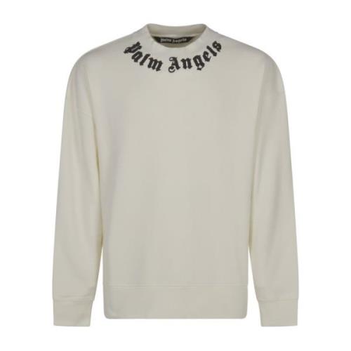 Palm Angels Logo Crew Neck Shirts White, Herr