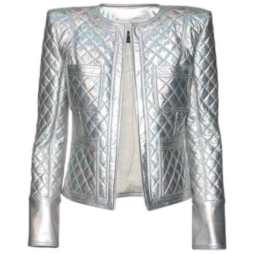 Balmain Pre-owned Pre-owned Polyester ytterklder Gray, Dam