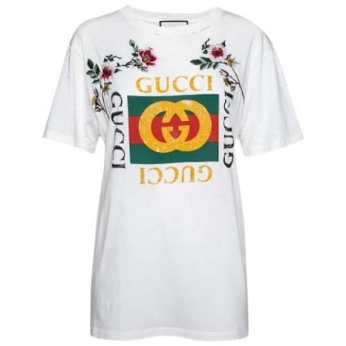 Gucci Vintage Pre-owned Bomull toppar White, Dam