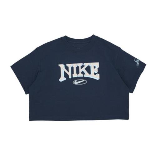 Nike Kortärmad Dam Sportt-shirt i Marinblå Blue, Dam