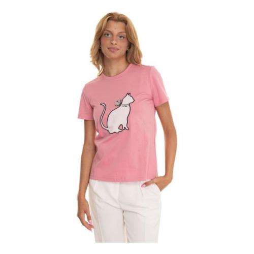 Max Mara Studio Casual Bomull T-shirt för Kvinnor Pink, Dam