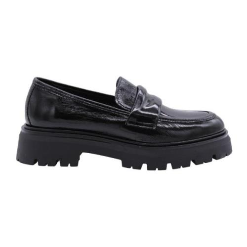 E mia Klassiska Mocassin Skor Black, Dam