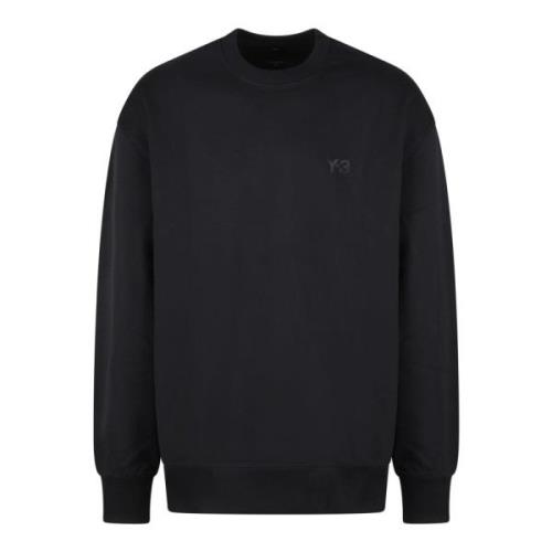 Y-3 Bomull Crewneck Sweatshirt Black, Herr