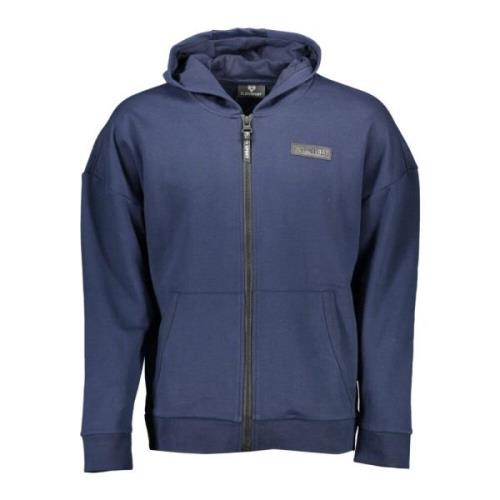 Plein Sport Blå Sweatshirt med Dragkedja och Kontrastdetaljer Blue, He...