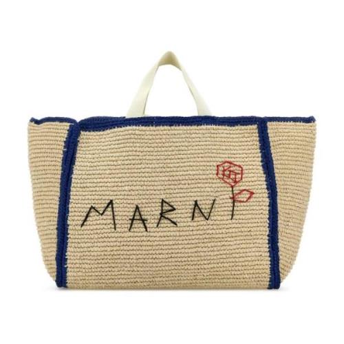 Marni Raffia Shopping Bag Beige, Dam