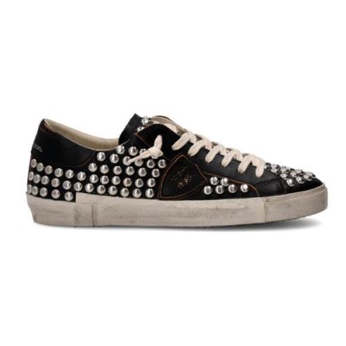 Philippe Model Svarta Tennissneakers med Nitar Black, Herr