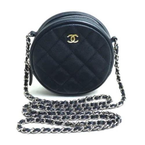 Chanel Vintage Pre-owned Tyg axelremsvskor Black, Dam