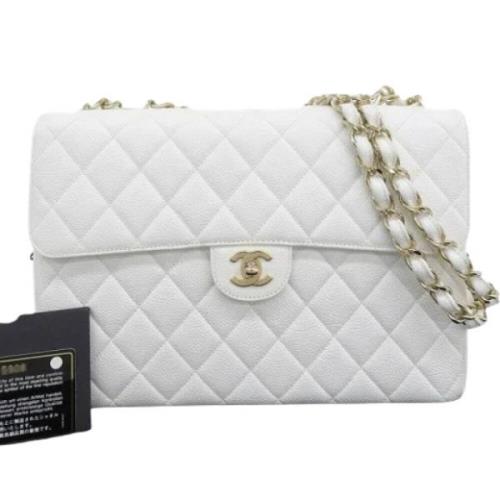 Chanel Vintage Pre-owned Tyg axelremsvskor White, Dam