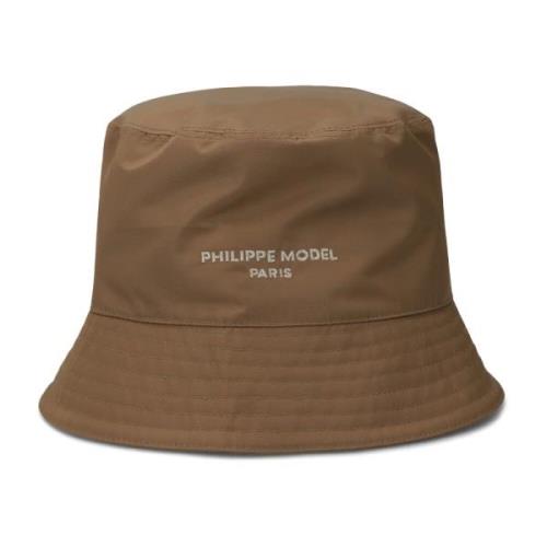 Philippe Model Röd Ros Nylon Bucket Hat Brown, Dam