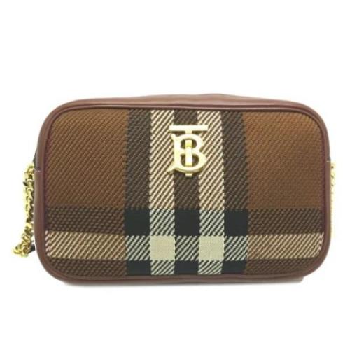 Burberry Vintage Pre-owned Canvas axelremsvskor Brown, Dam