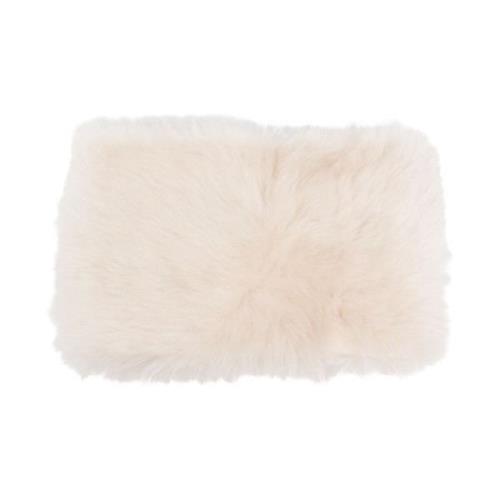 Fabiana Filippi Vit Faux-Fur Finstickad Halsduk White, Dam