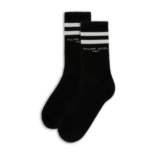 Philippe Model Antoine Bomullsstrumpor, Svart Vit Black, Unisex