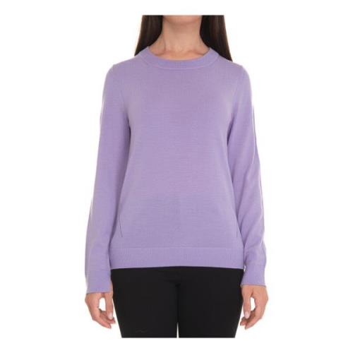 Boss Rundhalsad Pullover med Sidofickor Purple, Dam