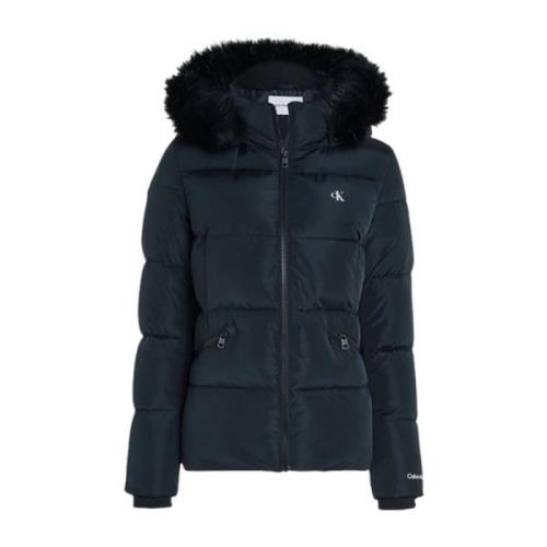 Calvin Klein Vattentät Polyester Pufferjacka Black, Dam