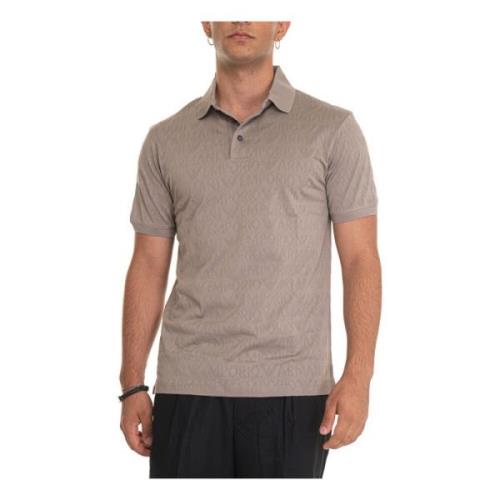 Emporio Armani Polo Shirt med Logga och 3 Knappar Gray, Herr