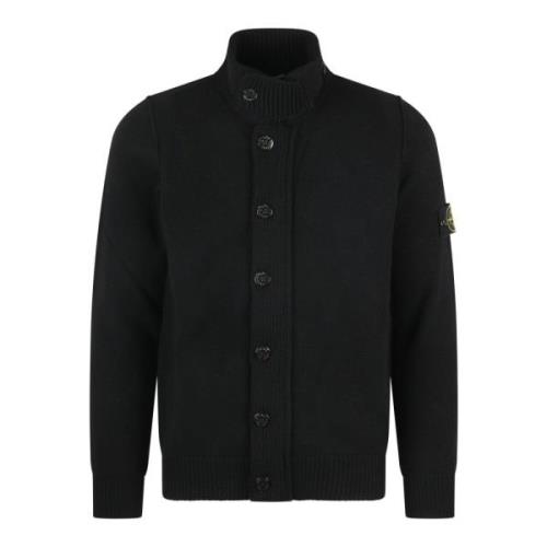 Stone Island Zip Knit Cardigan Black, Herr