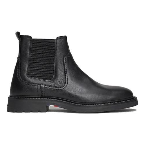 Tommy Hilfiger Stiliga Chelsea Boots för Komfort Black, Herr