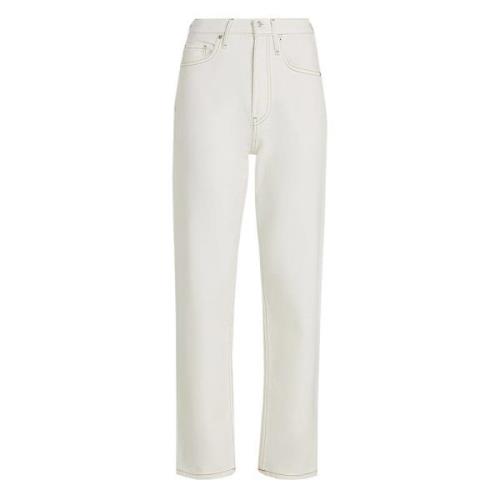 Tommy Hilfiger Klassiska Straight Jeans för Män White, Dam