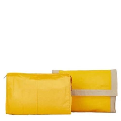 Hermès Vintage Pre-owned Canvas kuvertvskor Yellow, Dam