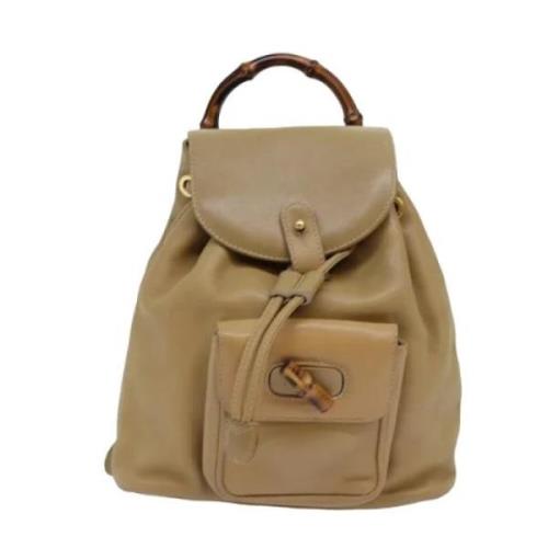 Gucci Vintage Pre-owned Laeder ryggsckar Beige, Dam