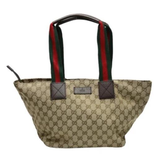 Gucci Vintage Pre-owned Canvas gucci-vskor Beige, Dam