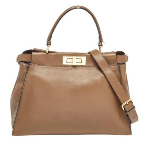 Fendi Vintage Pre-owned Laeder handvskor Brown, Dam