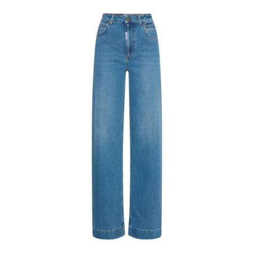 Ball Högmidjade Stonewash Jeans med Flare Blue, Dam