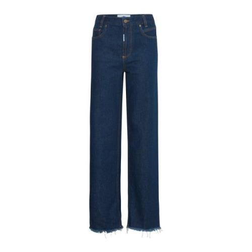 Ball Rinse Wash Straight-Leg Jeans Blue, Dam