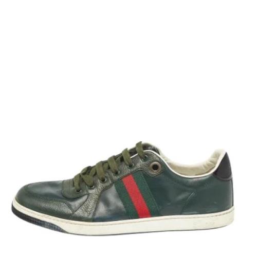 Gucci Vintage Pre-owned Laeder sneakers Green, Herr