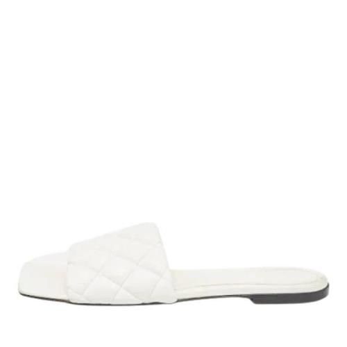 Bottega Veneta Vintage Pre-owned Laeder lgskor White, Dam