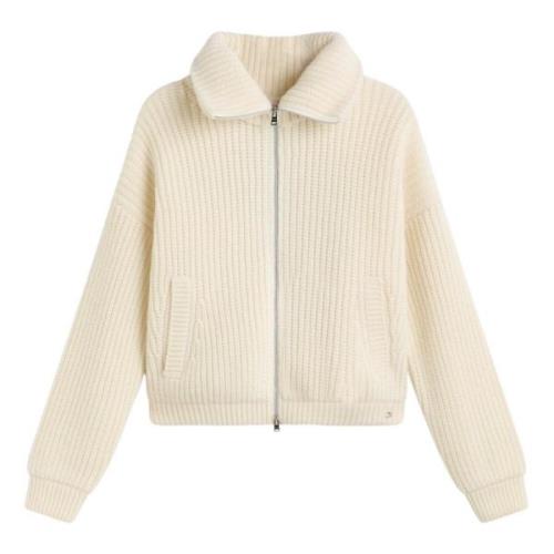 Herno Kort Zip-Up Cardigan Beige, Dam