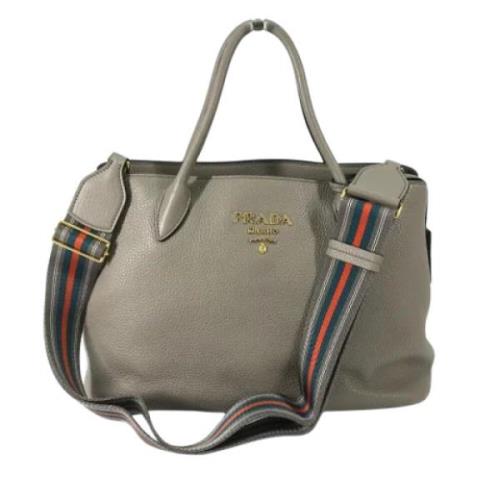 Prada Vintage Pre-owned Laeder totevskor Gray, Dam