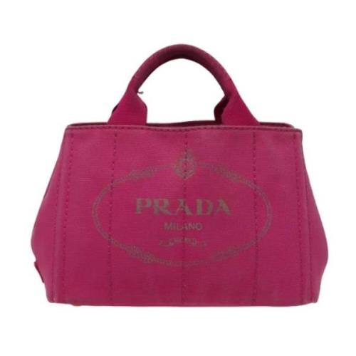 Prada Vintage Pre-owned Canvas prada-vskor Pink, Dam