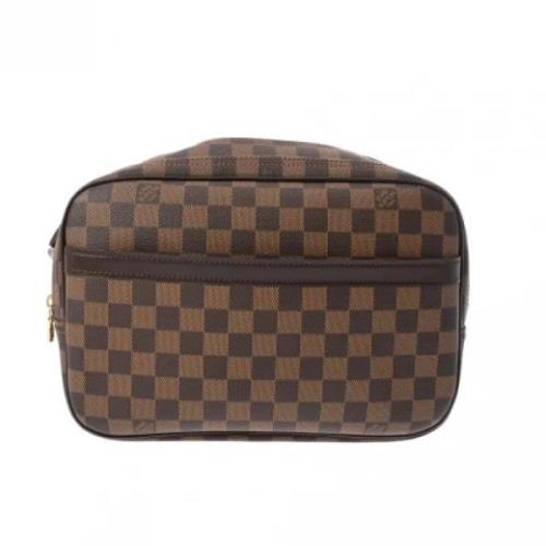 Louis Vuitton Vintage Pre-owned Tyg axelremsvskor Brown, Dam