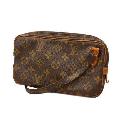 Louis Vuitton Vintage Pre-owned Tyg axelremsvskor Brown, Dam