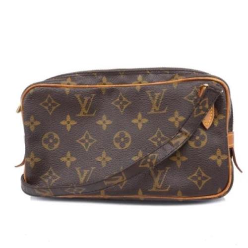 Louis Vuitton Vintage Pre-owned Tyg axelremsvskor Brown, Dam