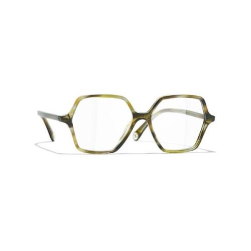 Chanel Grön Tortoise Acetatglasögon Multicolor, Dam